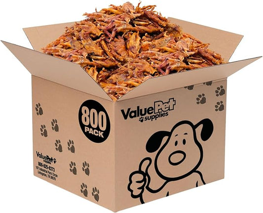 ValueBull Chicken Feet for Dogs, 800 Count Wholesale Pack - All Natural Dog Chew, Hip and Joint Chew, Single Ingredient Dog Treat