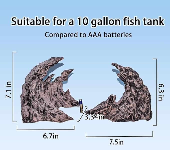 Novelsite Fish Tank Accessories, Aquarium Decorations, Scenery, Rock Ornaments - Create Aquatic Beauty with Premium Aquarium Decorations, 14.4 x 7.1 x 3.34 inches