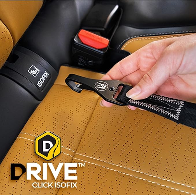 EzyDog Click ISOFIX Cargo - Dog Seat Belt Car Harness Attachment for Dogs - Adjustable Dog Restraints Seatbelts for Car Travel and Safety - (24in - 40in, Black)