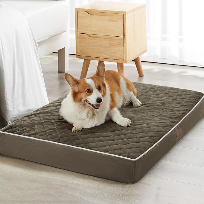 WNPETHOME Orthopedic Dog Bed Medium Size Dog, Waterproof Medium Dogs Bed with Removable Washable Cover, Multi-Needle Quilting Dogs Crate Bed