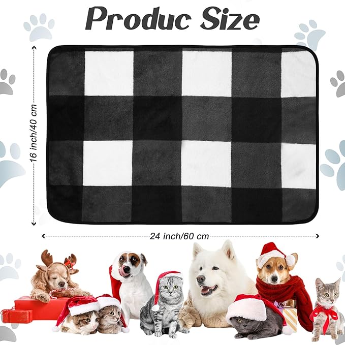 Reginary 4 Pcs Waterproof Guinea Pig Blankets Washable Small Animal Fleece Bedding Absorbent Guinea Pig Cage Liners Reusable Pet Pee Pad Sleep Mat for Hamster Ferret(Gray Plaid,24 x 16 Inch)