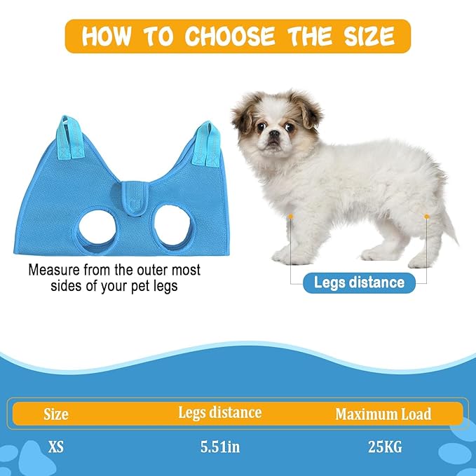 JIURUN Cat Grooming Hammock for Nail Trimming, Pet Grooming Hammock(XS),Trimmer, Nail File, Pet Comb，for Cats Dogs LED Collar Light Rechargeable and Bat Costume Wings