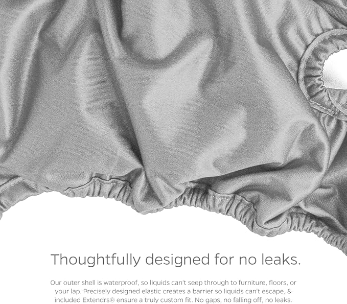 Pet Parents® Washable Dog Diapers (3pack) + Extendrs® of Durable Doggie Diapers, Premium Dog Diapers Female (X-Large, Natural)