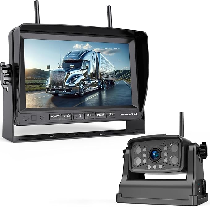 Magnetic Wireless RV Backup Camera System: 7" HD 1080P DVR Monitor with Rear Camera, DVR Monitor & IR Night Vision, Portable Rechargeable Camera for RV/Trailer/Fifth Wheels/Camper BC701