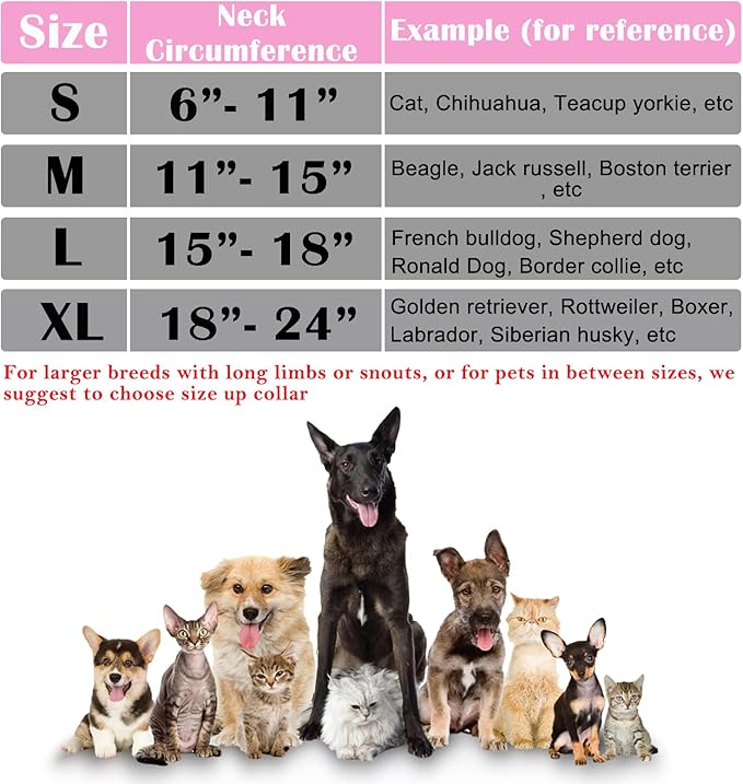 Katoggy Inflatable Dog Collar, Soft E-Collars for Dogs After Surgery, Adjustable Blow up Donut Dog Cone Collar for Small/Medium/Large Dogs and Cats