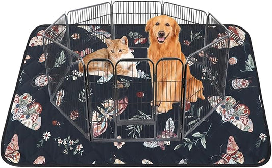 IEUUMLER Washable Pee Pads for Dogs, 1 Pack Insect Pattern Reusable Waterproof Puppy Potty Pads, Non-Slip Absorbent Pet Training Pads for Playpen Crate Bed EU014