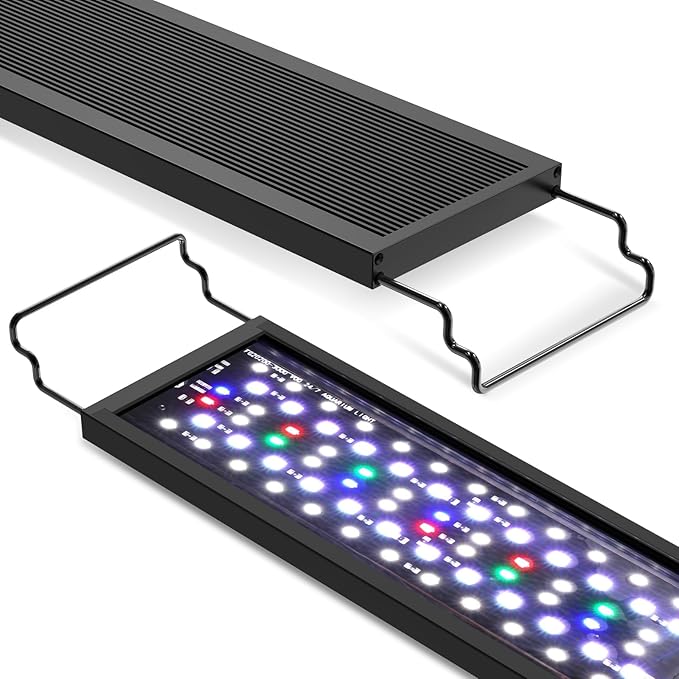 hygger Sun Moon LED Aquarium Light, Full Spectrum Fish Tank Light Day-Night Dual Timer, Adjustable 6 Timer 10 Brightness 8 Colors for Planted Freshwater Tank