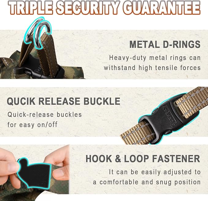 Dog Harness Step in Dog Vest Harness, Reflective Adjustable Puppy No Pull Harness Breathable Soft for Small and Medium Dogs Cats, Camo, XXS