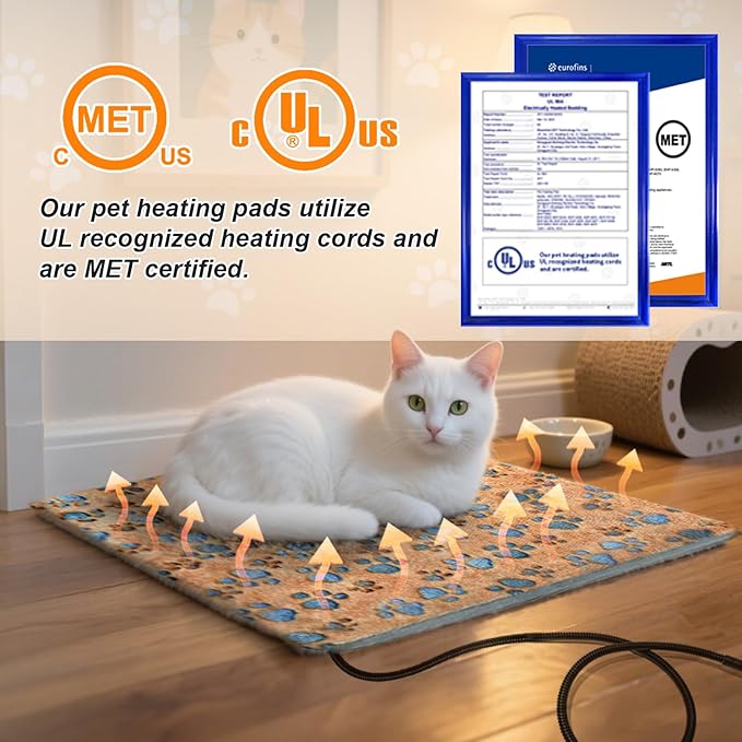 Large Dog Heating Pad 36×24 in for Dogs Smart Thermostat,Whelping Box for Dogs Metal Tube Waterproof Shell with Plush Cotton Cover Puppy Whelping Supplies -Apricot