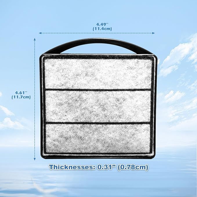 Turtle Tank Filter Aquarium Filter Power Adjustable 10-40 Gal. 222 GPH Small Internal Filter 3-Stage Waterfall Bio-Filtration Low Water Level for Freshwater Saltwater Fish Tank Reptile Shrimp Frog