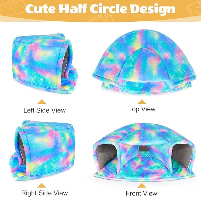 Unicorn Catcher Guinea Pig Hideout Large Guinea Pig Bed Cozy Guinea Pig House Warm Guinea Pig Tunnel Washable Guinea Pig Accessories for Small Pet Hamster/Chinchilla/Bunny