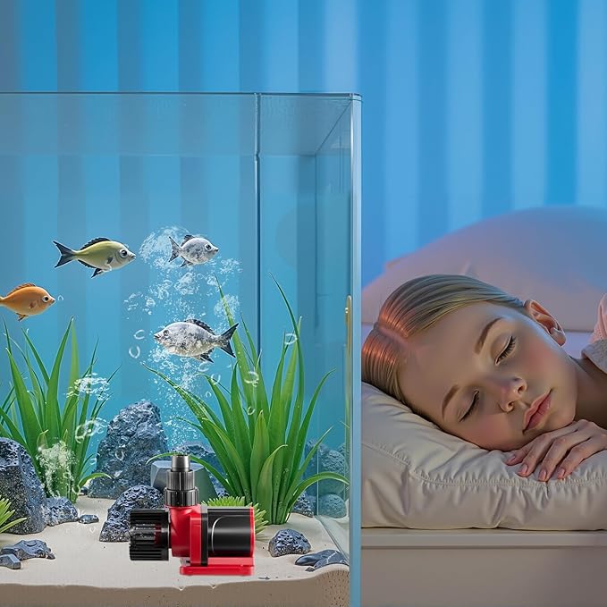 VEVOR Aquarium 24V DC Water Pump, 60W, 1750 GPH Marine Wavemaker Return Pump with Controller, Adjustable Flow, Feed Mode, 16 ft Maximum Lift, for Saltwater Freshwater Fish Tank Sump Pond Circulation