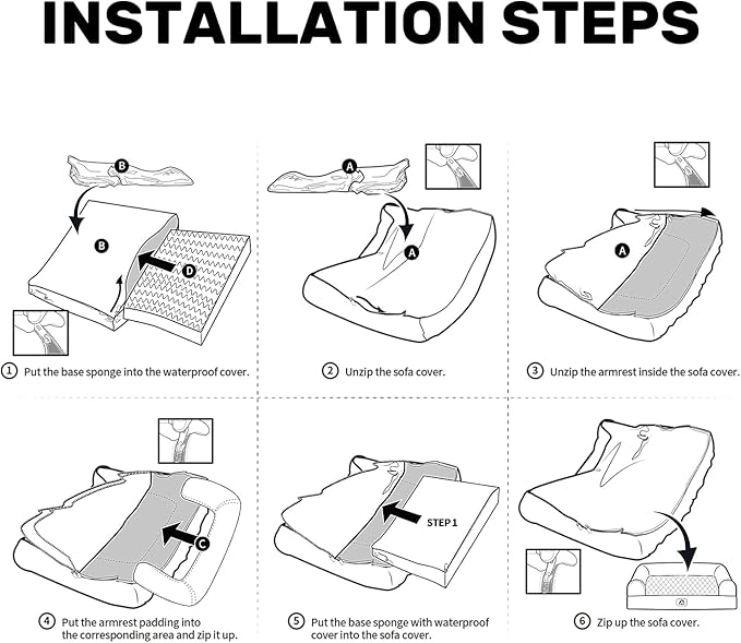 Hollypet Orthopedic Dog Bed for Large Dogs, Supportive Foam Pet Couch with Removable Washable Cover and Non-Slip Bottom, Waterproof Lining Dog Sofa Bed, Blue, L (36 * 26 * 8)