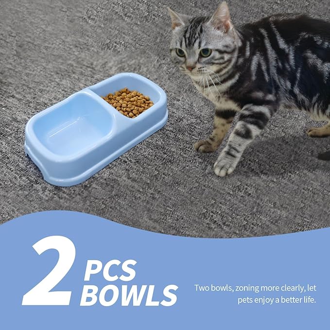 PAWISE Cat Litter Box Set, Small Cat Kitten Starter Kit, Include Cats Toilet Kitten Litter Pan, Cat Litter Scoop, Double Dish Cat Bowl, Cat Mouse Toy, Cat Ball Toy