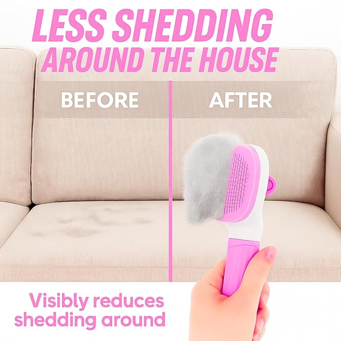 Namylya Cat Brush for Shedding & Grooming – Slicker Brush for Dogs and Cats with Long Hair – Removes Tangles, Mats & Loose Fur