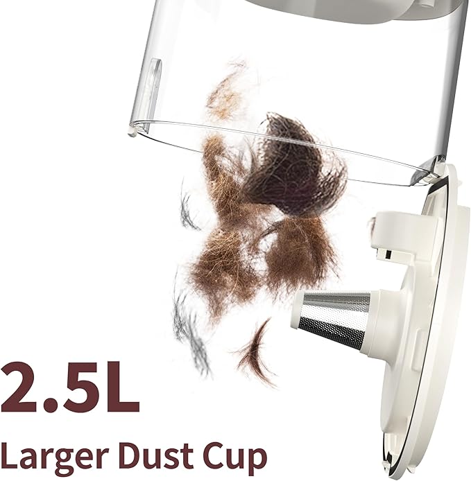 Dog Grooming Vacuum Kit, 2.5L Large Capacity, Dogs & Cats Vacuum for Shedding, 4 Pet Grooming Tools, Low Noise, Dog Nail Clipper as A Gift