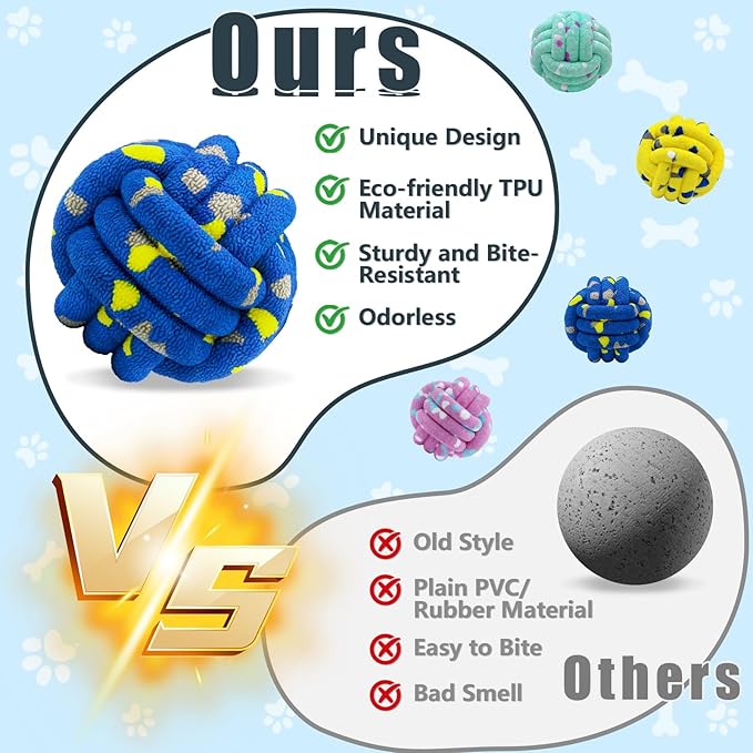 Dog Balls Tennis Ball Toys Dog Toy for Aggressive Chewers Indestructible Teething Chew Toys Water Toy Fetch Ball for Dogs (2 Pack)