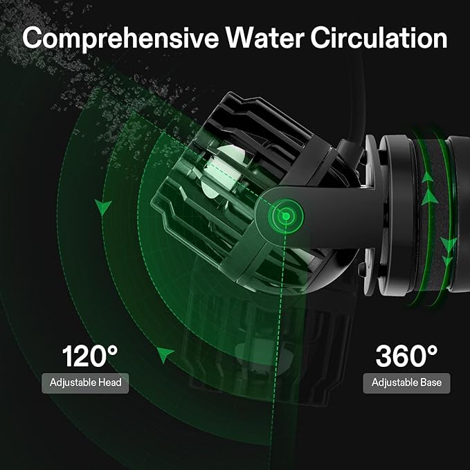 VIVOSUN Aquarium Wave Maker, 2113GPH Circulation Pump with Controller & Magnetic Suction Base, Adjustable Submersible Powerhead for 20-60 Gal Freshwater/Saltwater Fish Tank, 25W