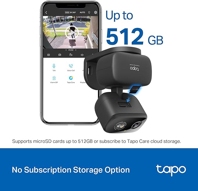 Tapo 2K 3MP Pan/Tilt Indoor/Outdoor Security Camera, Free Person/Baby Cry Detect & Motion Track, 360° Pan, Color Night Vision, SD/Cloud Storage, Works w/Alexa & Google Home, HybridCam 360, Black