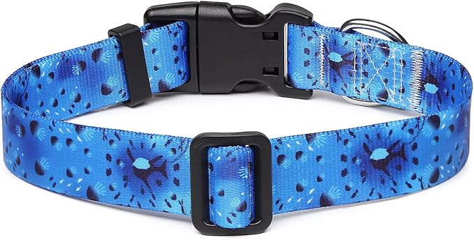 Mercano Adjustable Dog Collar - Special Design Patterns, Soft Nylon Comfortable Sturdy Pet Collar for Small Medium Large Dogs (M, Blue Ocean)