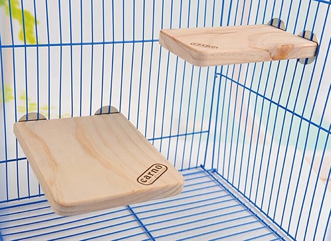 Hypeety Wooden Platform Pet Dwarf Hamster Gerbil Rat Small Animal Sport Exercise Toy Pet Parrot Bird Cage Perches Square Toy (M)