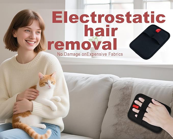 Pet Hair Removal Glove for Dogs & Cats, Newly Upgraded Reusable Electrostatic Pet Hair Gloves, Pet Hair Remover Tool for Clothing, Couch, Carpet, Car Seat (2Pcs)