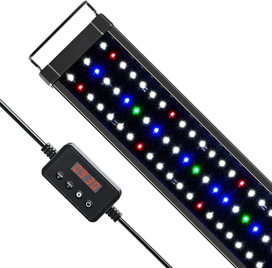 NICREW ClassicLED Plus LED Aquarium Light with Timer, Planted Fish Tank Light 18 Watts for 24-30 Inch, Daylight and Moonlight Cycle