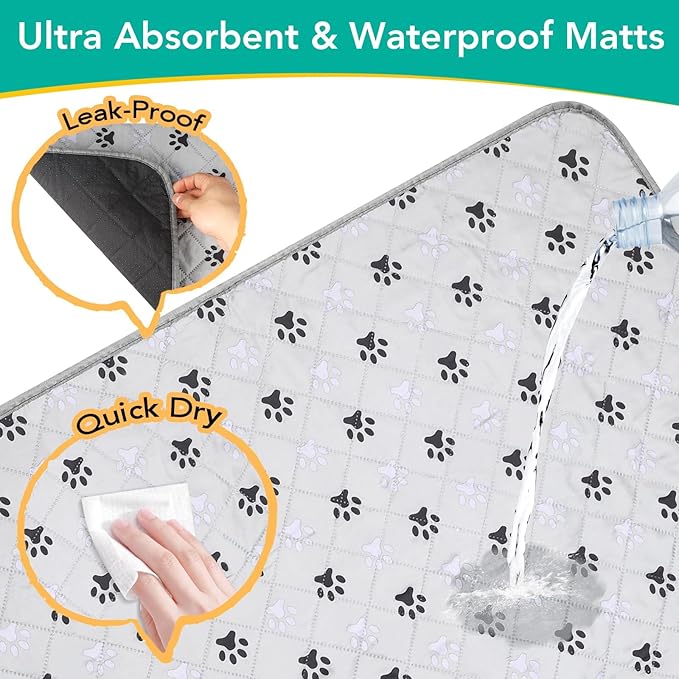 1 Pack Extra Large 72"X72" Washable Pee Pads for Dogs Super Absorbent Dog Training Pads Non-Slip Waterproof Pet Training Pads Mats Whelping Pads for Dogs Cats Puppy