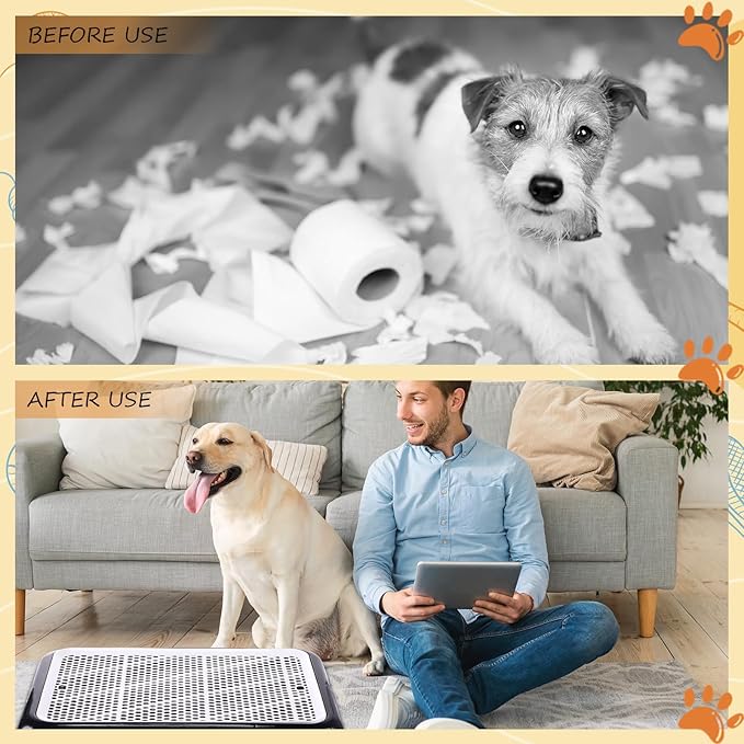 Mifoci 2 Pcs Dog Pee Pad Holder Potty Tray Portable Dog Litter Box Toilet Training for Indoor Outdoor Small Medium Large Pet Puppy(25.6 x 18.9 Inch)