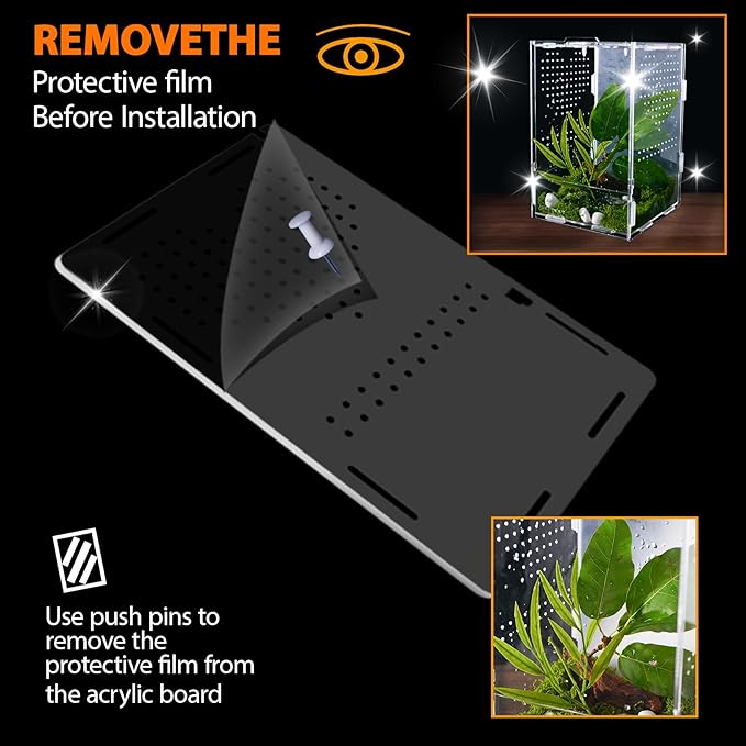 Jumping Spider Enclosure, Acrylic Insect Terrarium, Bug Enclosure, Reptile Cage, Mantis Habitat, Arboreal Tarantula Enclosure, Snake Terrarium Kit, Scorpion Lizard Tank