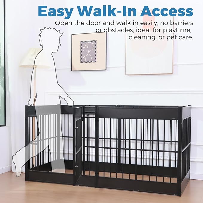 Dog Playpen, 31.5" Height Dog Pen Indoor, Heavy Duty, Safe and Sturdy, Furniture Style Puppy playpen