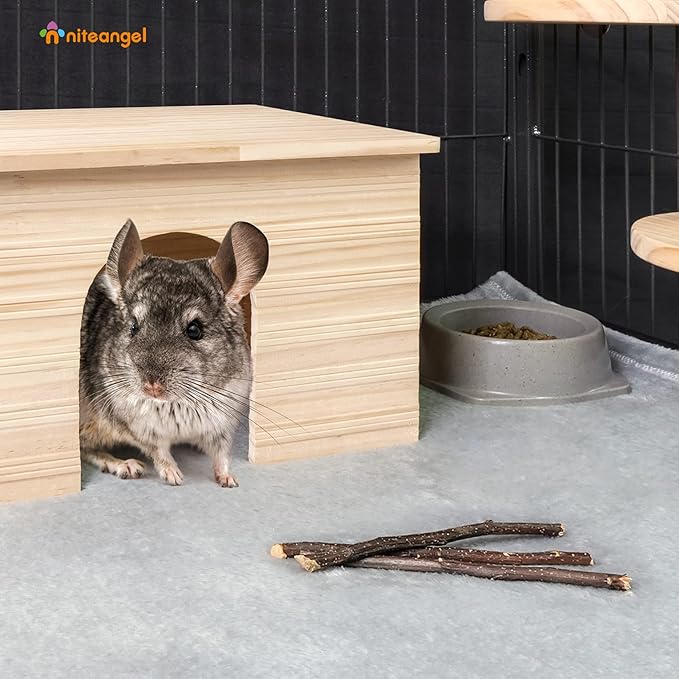 Niteangel Apple Sticks Natural Chew Toys for Rabbits, Chinchilla, Guinea Pigs, Hamsters and Other Small Animals (Apple Twig)