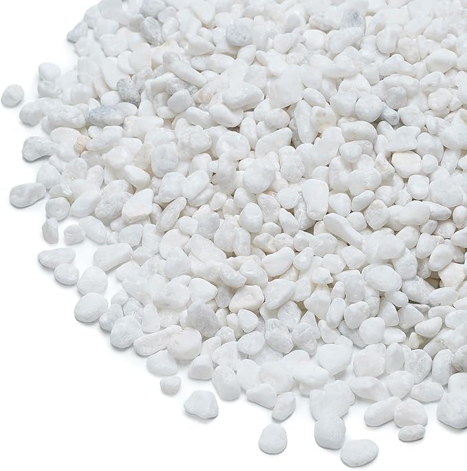 Mr. Fireglass 5 lbs White Pebbles,1/5" Natural Decorative River Rocks Aquarium Gravel for Indoor Plants, Vases, Succulents and Outdoor Garden Landscaping