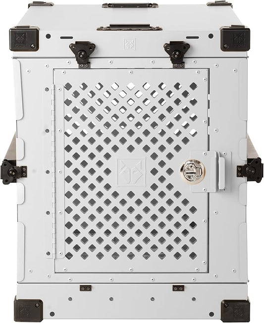 Impact Collapsible Dog Crate - Foldable Hard Crate for XXL Dogs - Heavy Duty Travel Kennel with Powder-Coated Aluminum - Quick Setup for Indoor & Outdoor (White, 48" (48" L x 27" W x 33" H))