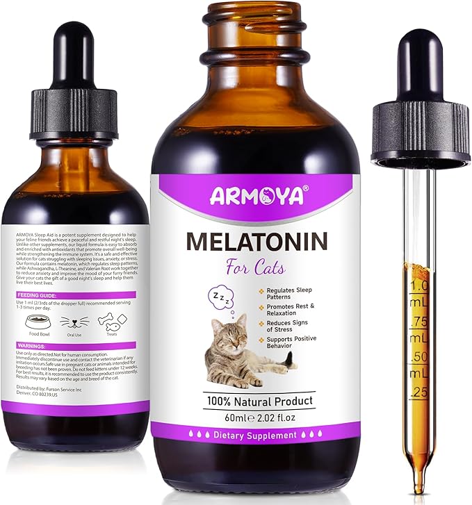 Melatonin for Cats - Cat Calming Treats- Cat Sedative for Grooming - Helps to Support Restful Sleep for Your Cat - Cat Sleep Aid - Anxiety Relief for Cats