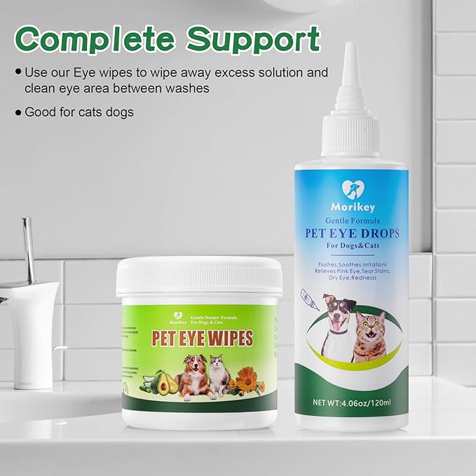 Pet Eye Wipes,Nature Eye Cleaning Wipes for Dogs&Cats Gentle Eye Cleaner Pads for Tear Stain Remover Eye Debris,Discharge,Mucus Secretions,Non-Irritation,Plant Based-240Ct