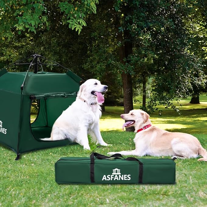 Outdoor Waterproof Pet Automatic Camping Tent, Pop up Cave Bed for Indoor Cats and Small Dogs, Portable Cat House Dog House, Army Green.