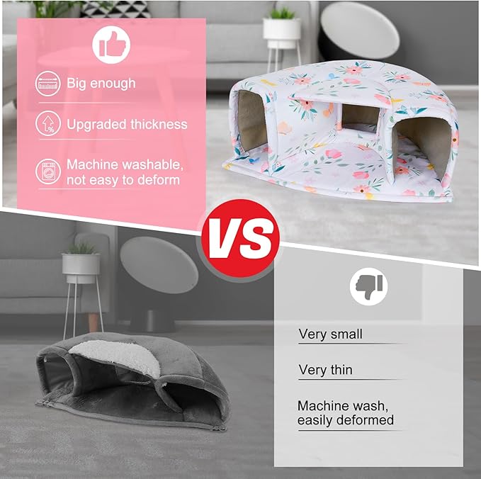 Unicorn Catcher Large Cozy Pet Bed & Tunnel - Warm & Washable, Suitable for Guinea Pigs, Hamsters, Chinchillas & Bunnies