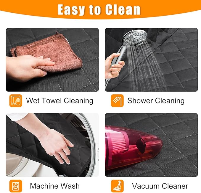 Kytely Dog Car Seat Cover XL, Heavy Duty Dog Seat Cover for Back Seat, 100% Waterproof Nonslip Hammock for Car with Side Flap, Scratch Proof Pet Back Seat Covers