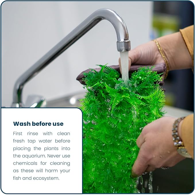 3PCS Artificial Aquarium Plants Set Extra Large - Big Natural Looking Plastic Decoration for Fish, Axolotl and Turtle Tanks – Tall Realistic Tank, Swamp and Pond Fake Plant Decorations.