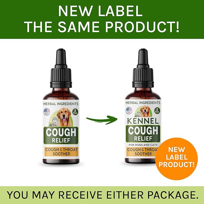 Kennel Cough Herbal Drops for Dogs & Cats - Cough Relief - Throat Soother - Dry and Wet Pet Cough - Made in US - 2 Fl Oz