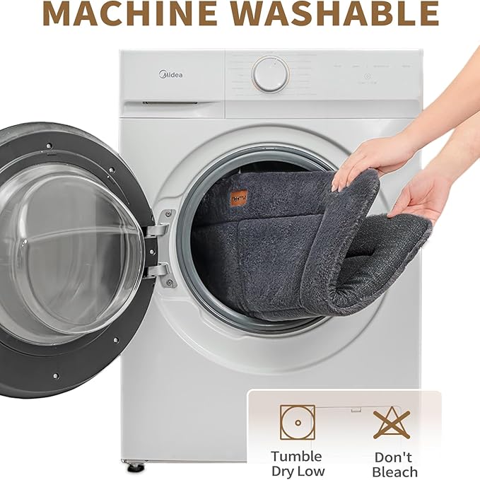 Made4Pets Dog Crate Pad Bed for Medium Dogs, Washable & Reversible, Anti-Slip Kennel Mat for Cozy Sleeping, Soft Fluffy Dog Bed for Indoor & Outdoor Use, 29"x21", Dark Gray