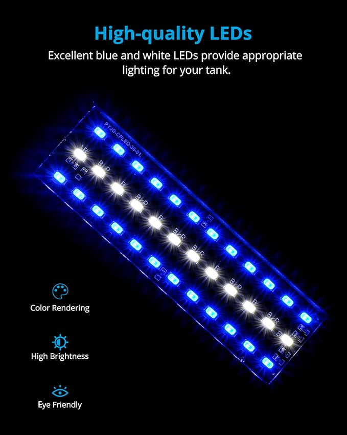 NICREW Marine Clip on Aquarium Light, Saltwater Fish Tank Light for Coral Reef Tanks with LCD Timer, 2 Lighting Modes