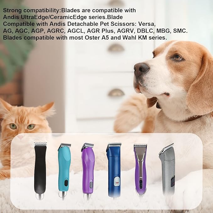 3PCS 7FC Blades for Dog Grooming Blades Compatible with Andis,Oster A5,Wahl km10 Dog Clippers,Size-7FC, 1/8-Inch (3.2mm) Cut Length (3pcs #7FC (3.2mm))