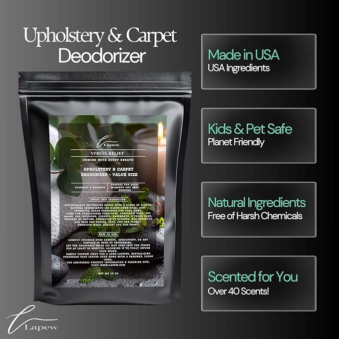 Stress Relief Carpet Freshener Powder Refill 36 oz | Powerful Odor Eliminator for Home | Upholstery Deodorizer | Carpet Deodorizer | Pet Urine | Cat Litter Box