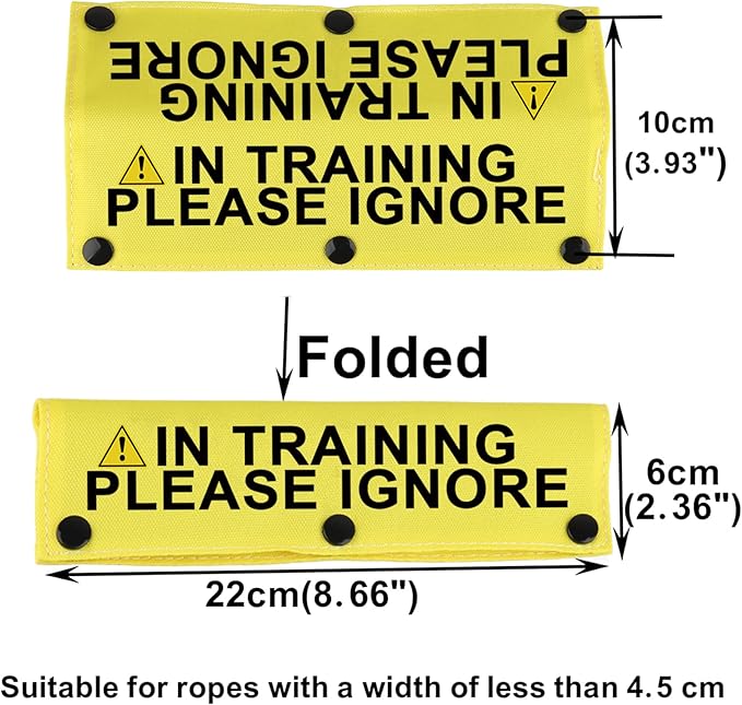 Funny Dog Leash Sleeve in Training Please Ignore Dog Leash Wrap Sleeve Alert Tag Pet Birthday Gift (Training Please Ignore-YE Sleeve)