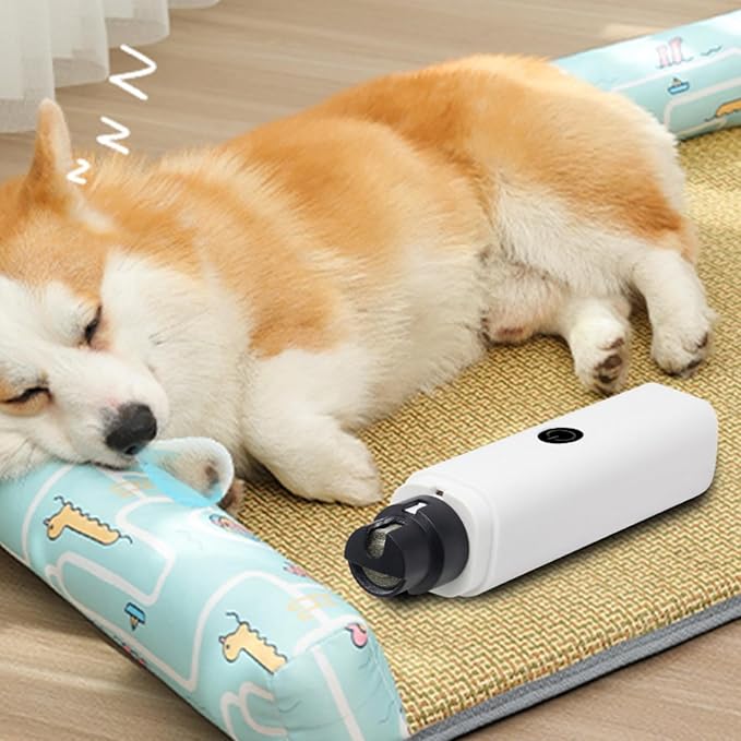 Quiet Rechargeable Pet Nail Grinder - Dog Nail Clippers and Grinder - With LED Lights and Quick Sensor, Diamond-Tip Dust Collector, Suitable for Large Dogs, Small Cats, and Rabbits (Light Green)