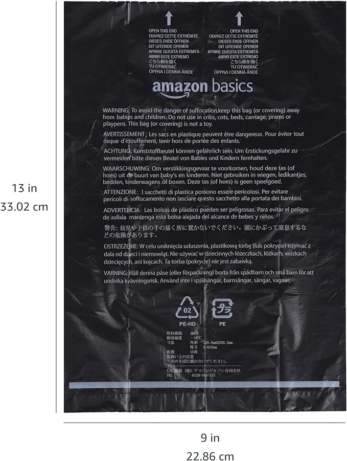 Amazon Basics Dog Poop Bags with Dispenser, 600 Count, Enhanced for Guaranteed Leakproof, Unscented, Includes Leash Clip