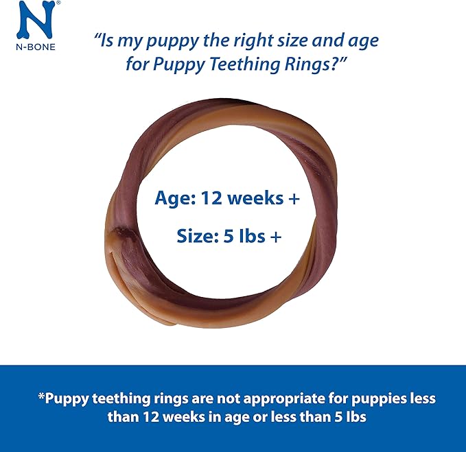 N-Bone Puppy Teething Rings, Grain-Free Chicken Flavor, 6 ct