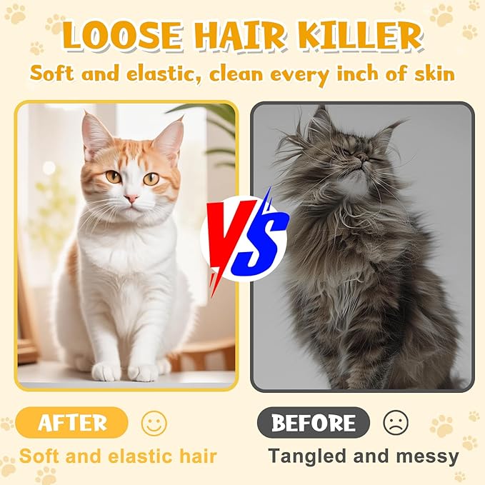 Pet Hair Removal Glove,2025 New All-in-One Grooming Mist Pet Hair Remover Gloves, Pet Hair Remover Glove for Cats & Dogs,Double-Sided Reusable Gloves for Couch, Clothing,Carpet (Pink)